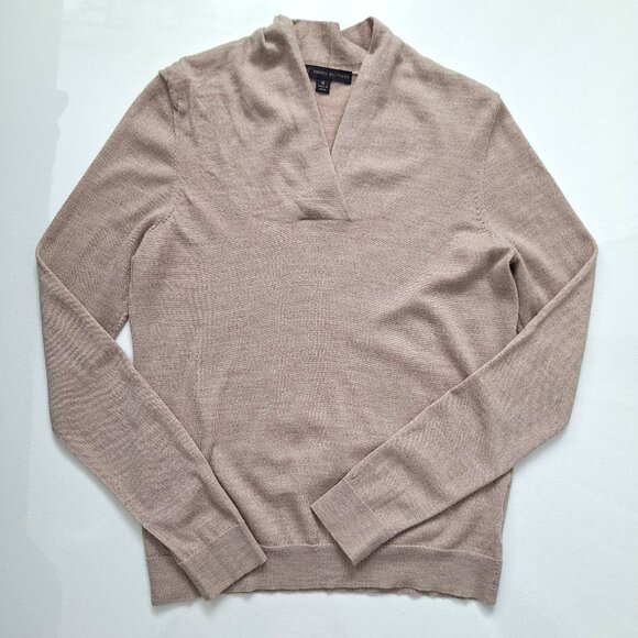 346 Brooks Brothers fine knit beige v-neck sweater - Picture 5 of 6